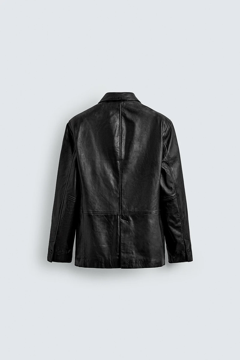 LEATHER BLAZER