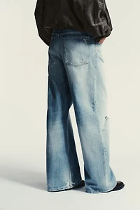 TRF MID-RISE RIPPED BAGGY JEANS