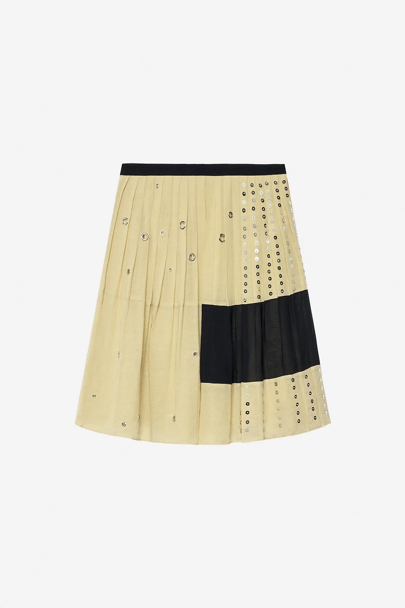 LINEN-BLEND BEADED SKIRT - THE ITEM