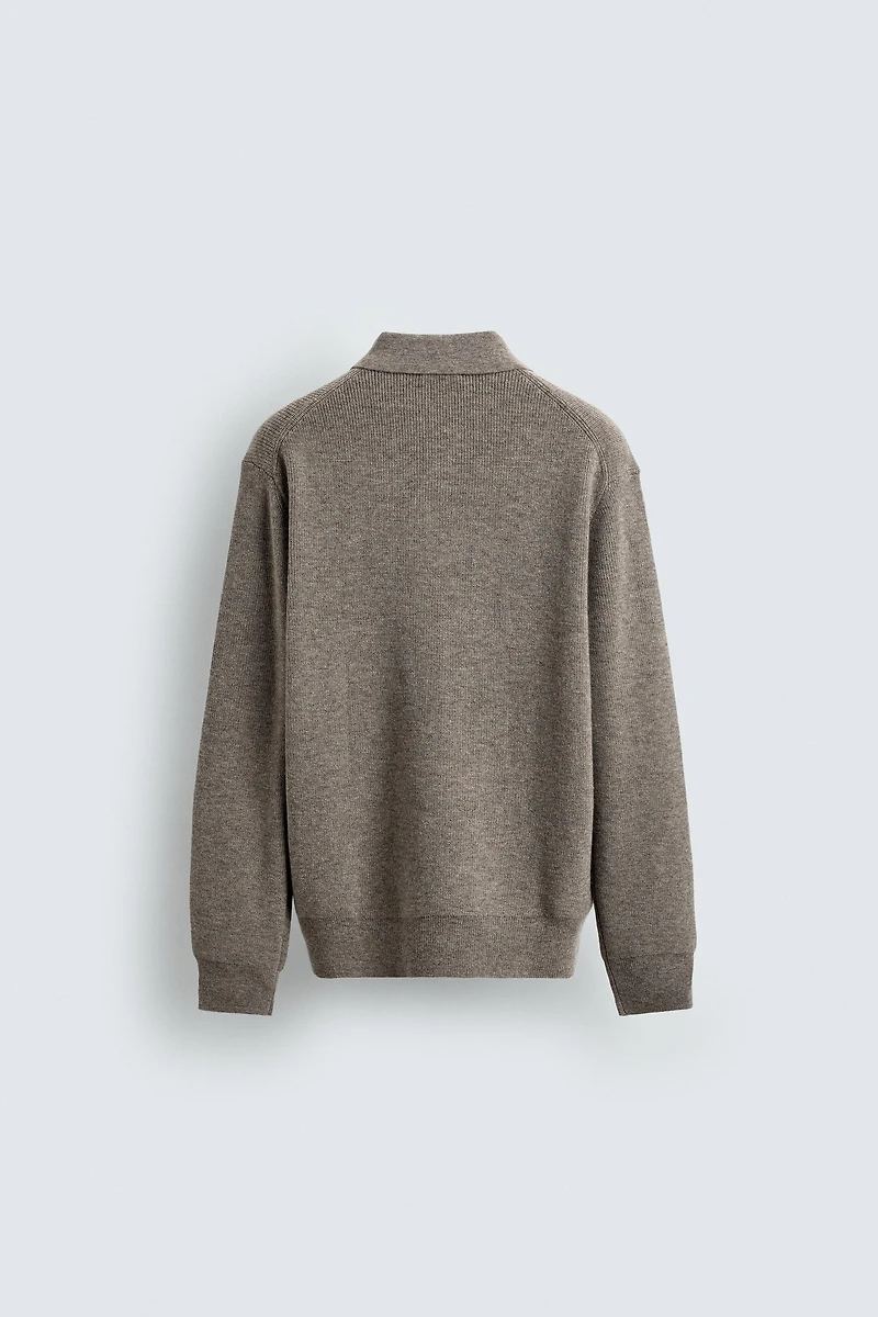 KNIT POLO SHIRT WITH WOOL