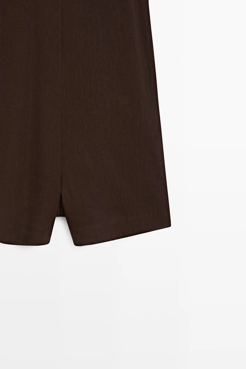 Flowing linen blend playsuit dress