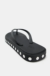 STUDDED FLAT SANDALS