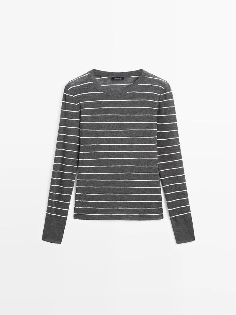 T-shirt léger à manches longues et rayures