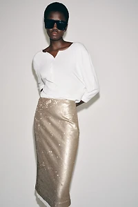 JUPE MIDI PAILLETTES ZW COLLECTION