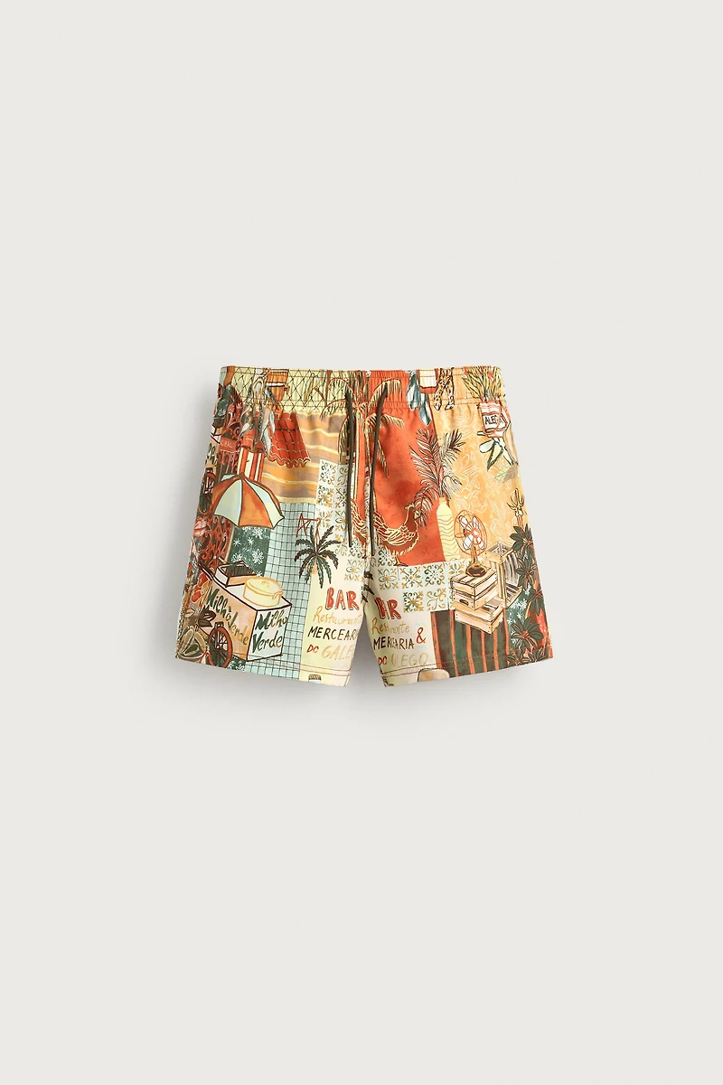 STREET PRINT SWIM TRUNKS