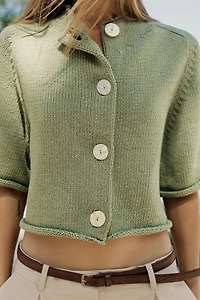 GILET EN MAILLE À MANCHES 3/4