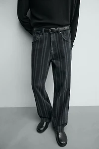 STRIPED RELAXED FIT JEANS