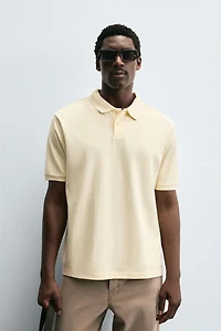 WASHED PIQUÉ TEXTURED POLO SHIRT
