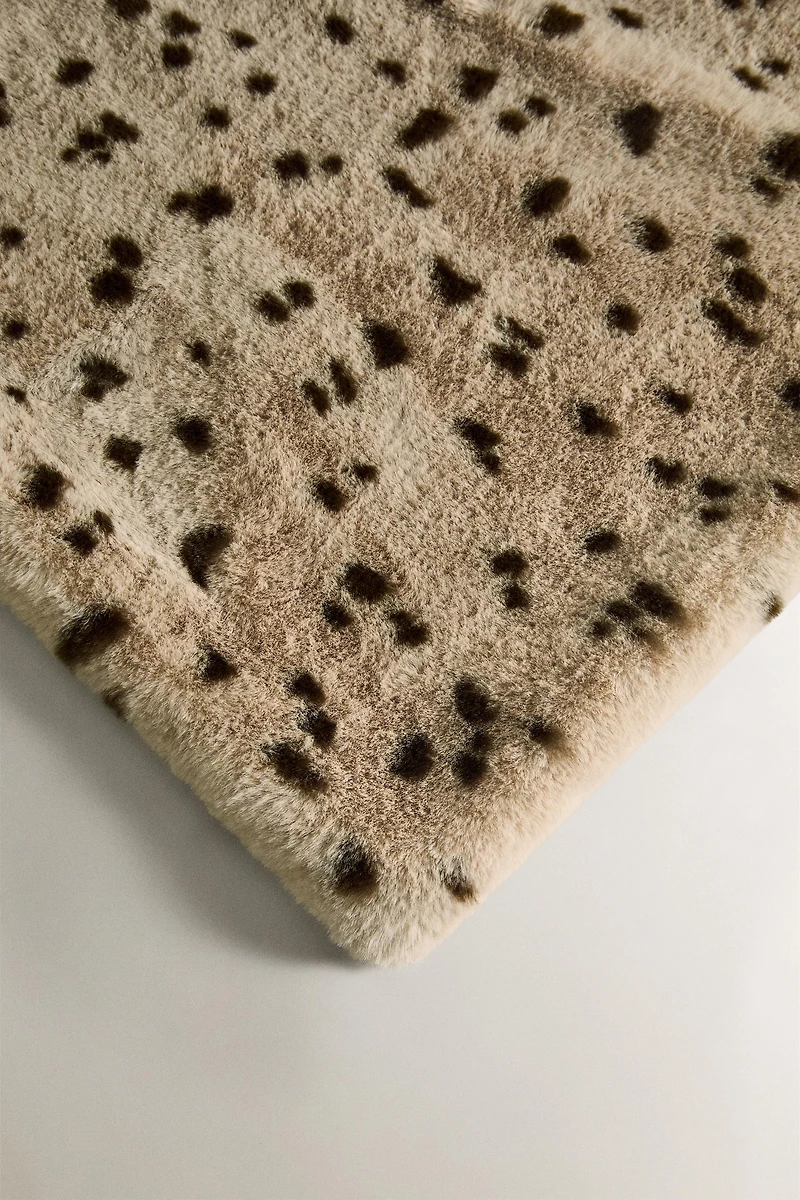 COUVERTURE IMITATION FOURRURE IMPRIMÉ ANIMAL