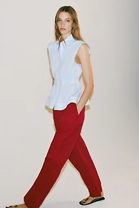 PLEATED SLEEVELESS SHIRT ZW COLLECTION