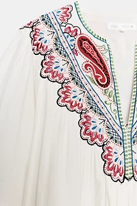 ZW COLLECTION EMBROIDERED MIDI DRESS