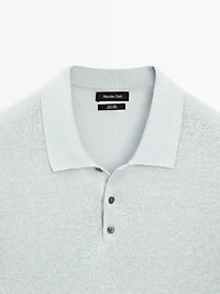 100% linen knit polo shirt