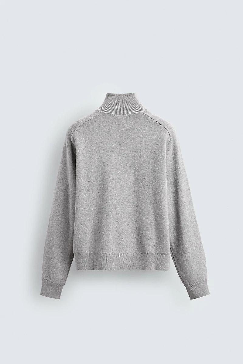 ZIPPERED CARDIGAN