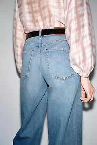Z.08 WIDE LEG CROPPED BELTED JEANS