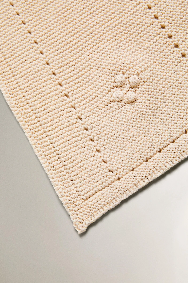 COUVERTURE BÉBÉ COTON AJOURÉ