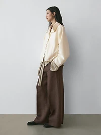Pantalon de tailleur en lin fluide