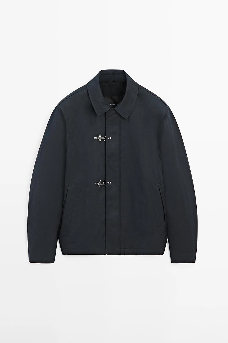 Cotton blend toggle jacket