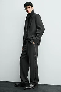 WOOL TUXEDO SUIT PANTS