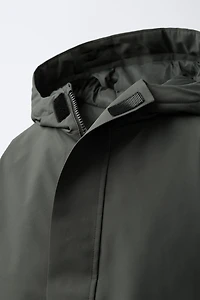 WATER REPELLENT FEATHER AND DOWN PUFFER COAT WITH LABEL