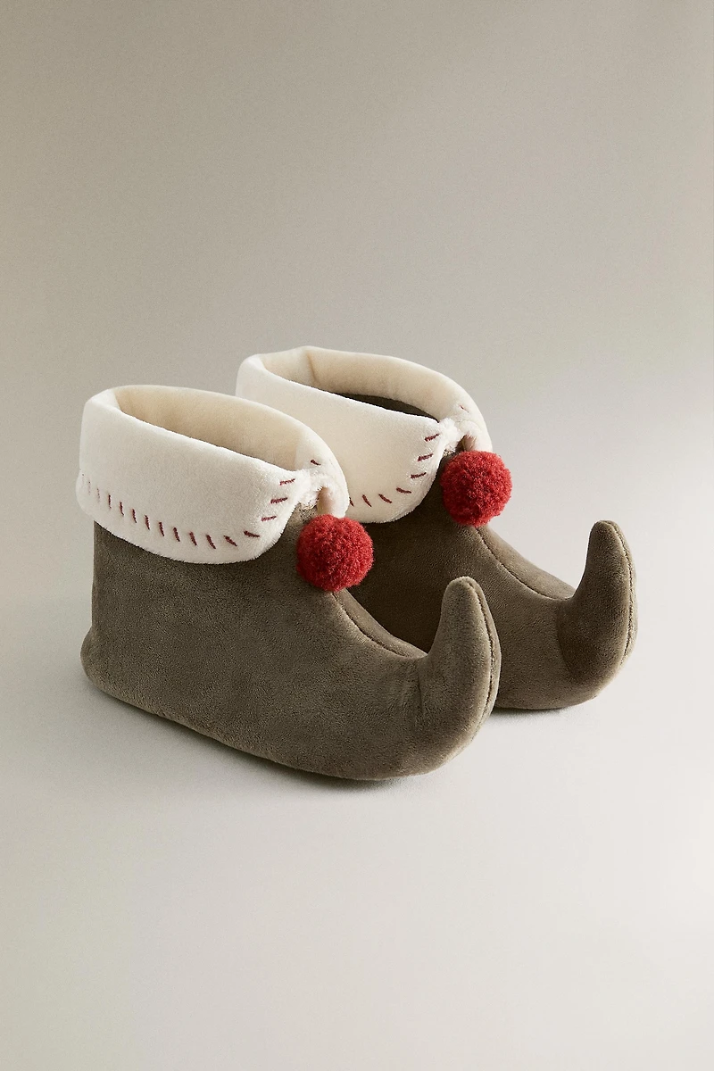 CHILDREN'S CHRISTMAS ELF SLIPPERS