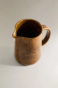 BROWN STONEWARE PITCHER