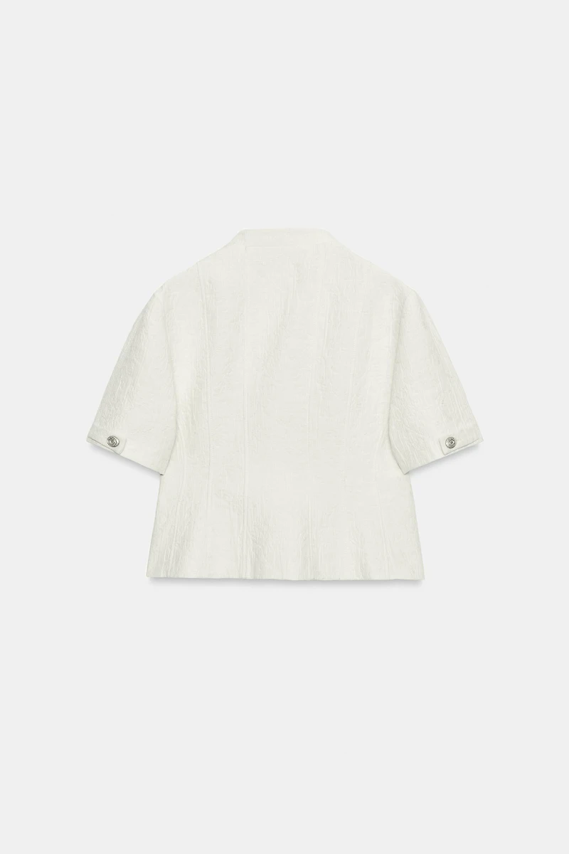 SHORT SLEEVE JACQUARD JACKET