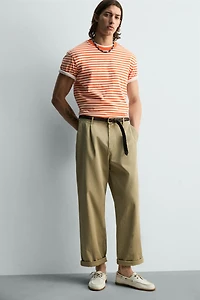 REGULAR FIT STRIPED JACQUARD T-SHIRT