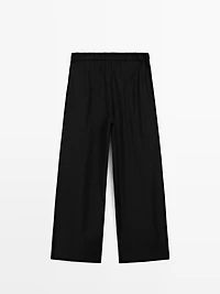 Barrel fit trousers with elasticated waistband