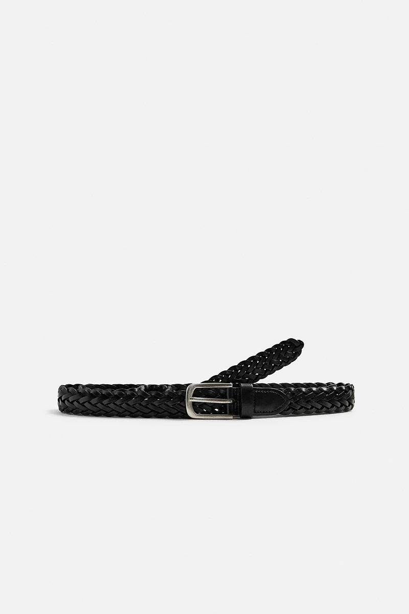 CEINTURE LONGUE EN CUIR TRESSÉ
