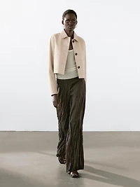 Cropped nappa leather jacket