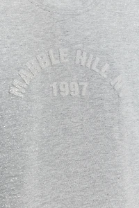 METALLIC THREAD TEXT T-SHIRT