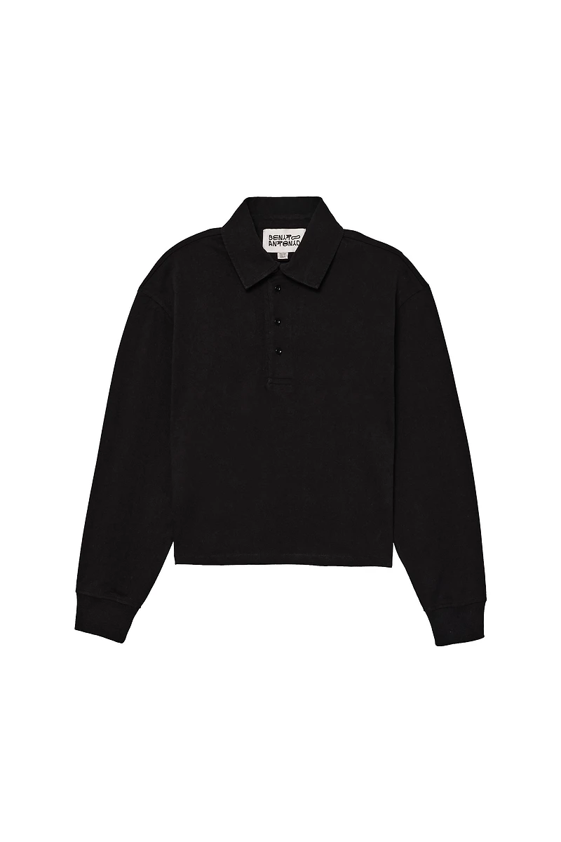 CROPPED FIT COTTON POLO SHIRT
