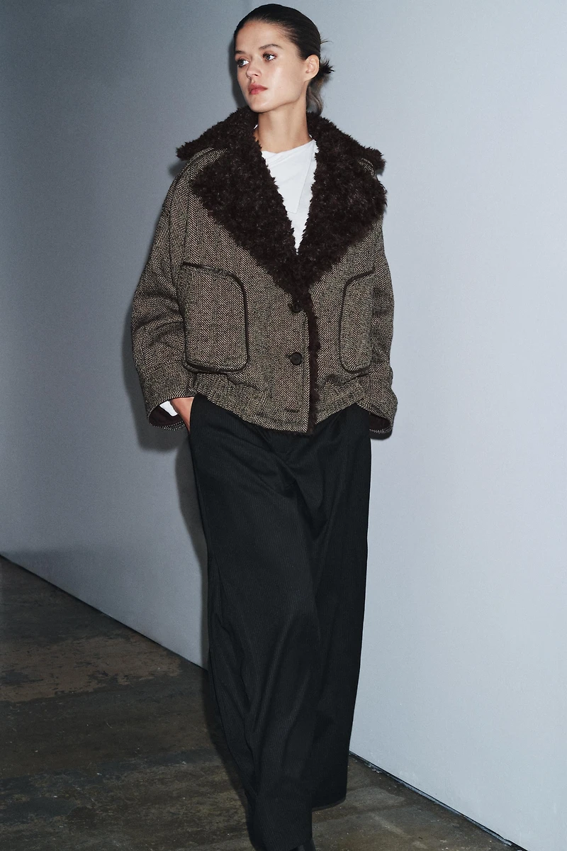 PINSTRIPE PLEATED PANTS ZW COLLECTION