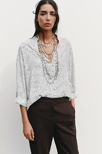 POLKA DOT TAB SLEEVE SHIRT