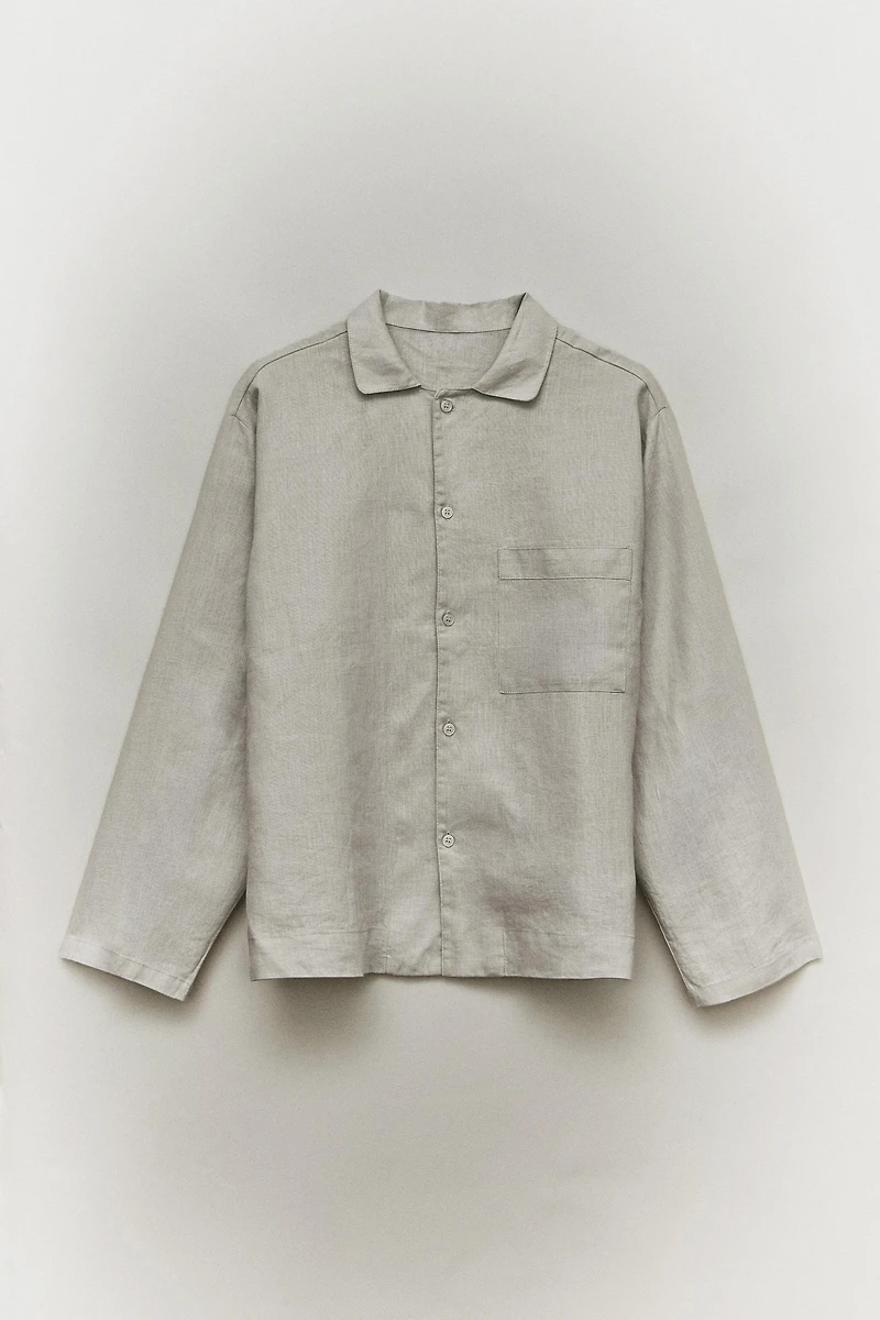 CHEMISE LIN POCHE