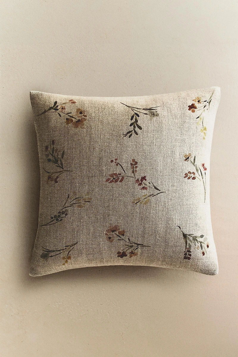 HOUSSE DE COUSSIN FLEURS