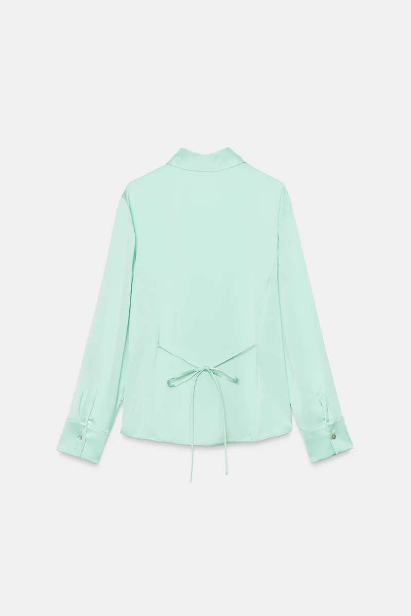 SATIN BACK-TIE SHIRT
