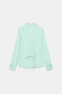 SATIN BACK-TIE SHIRT