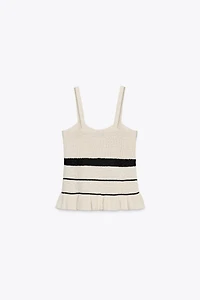 TEXTURED KNIT SPAGHETTI STRAP TOP