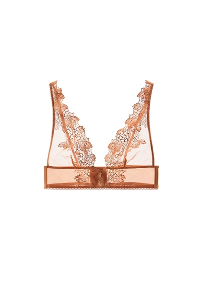 MESH AND LACE TRIANGLE BRA