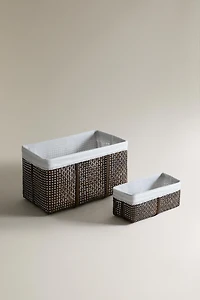 BAMBOO LACE TRIM BASKET