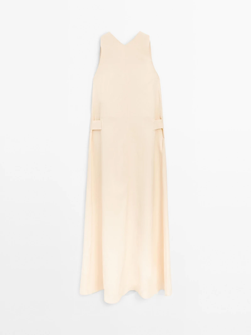 Long flowing V-neck dress