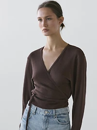 Veste croisée en coton mélangé