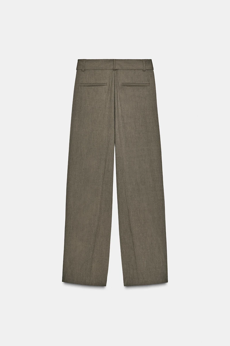 PLEATED BELTED PANTS