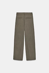 PLEATED BELTED PANTS