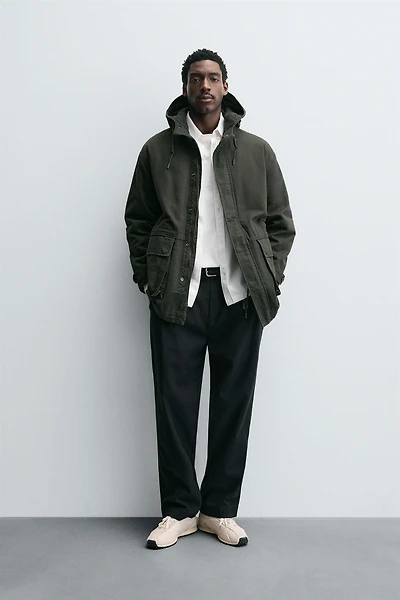 RELAXED FIT WASHED PARKA