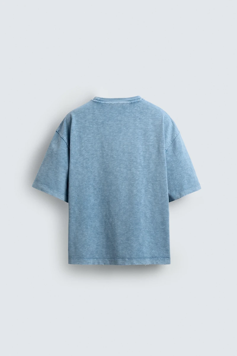 WASHED SLUB TEXTURED T-SHIRT