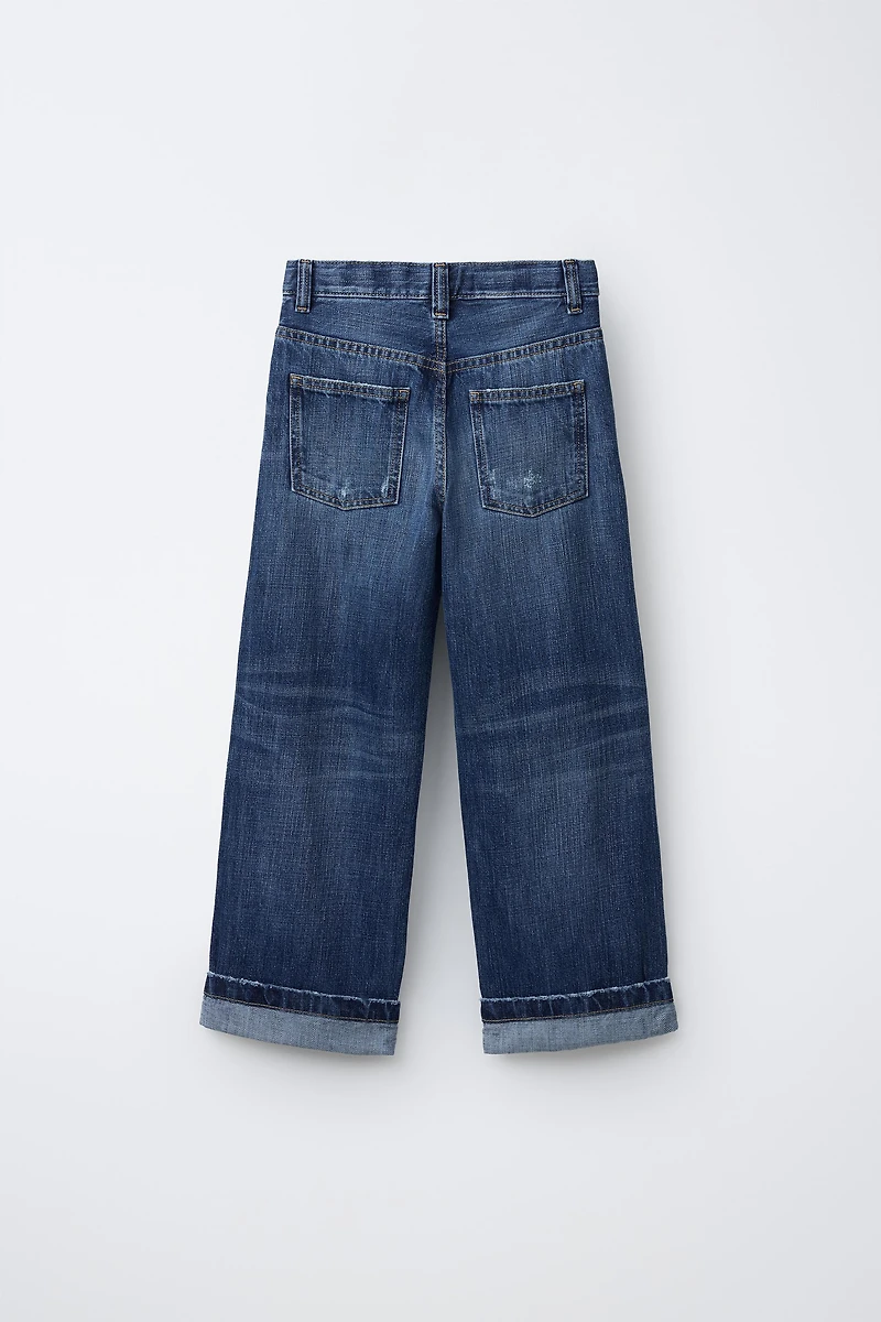 LOOSE FIT SELVEDGE CUFFED JEANS