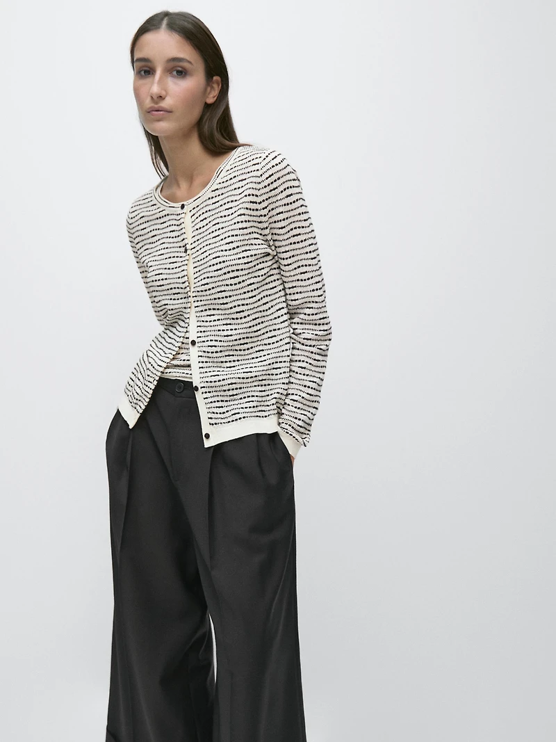 100% cotton knit cardigan