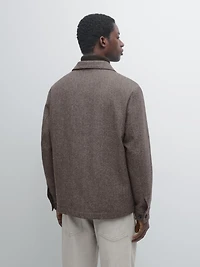 Herringbone wool blend cardigan